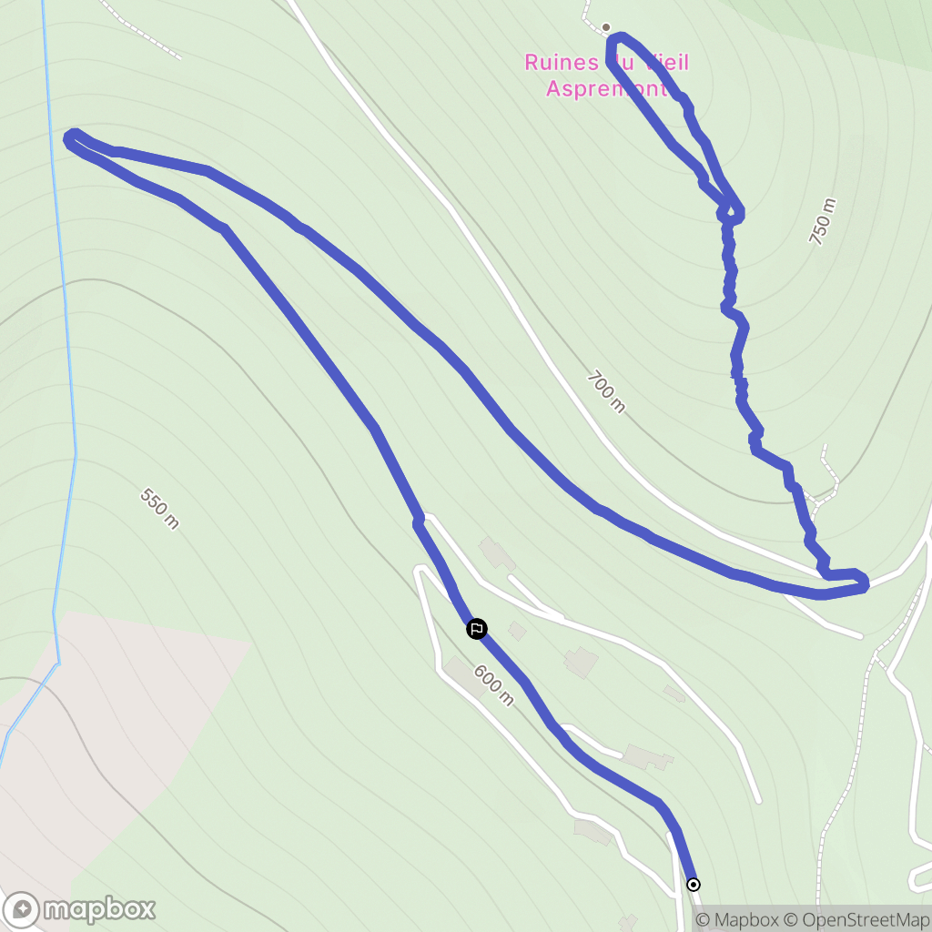 Aspremont : carte du parcours de randonnée - France