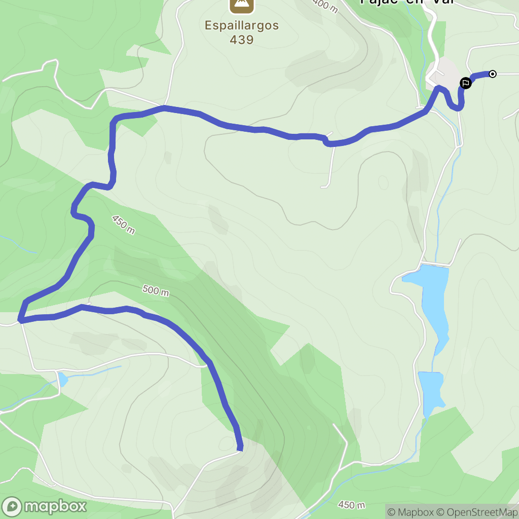 Fajac-en-Val : carte du parcours de randonnée - France