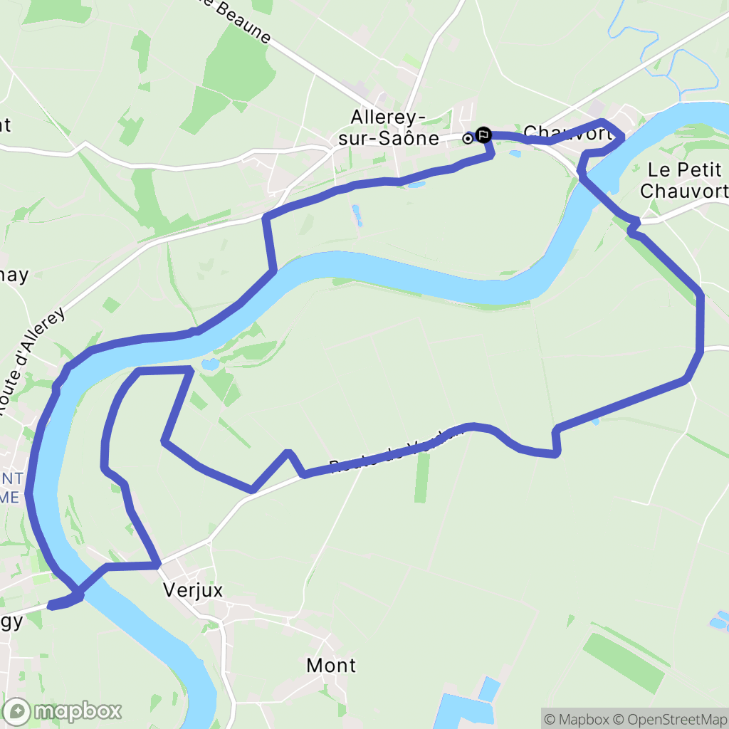 Allerey-sur-Saône : carte du parcours de randonnée - France
