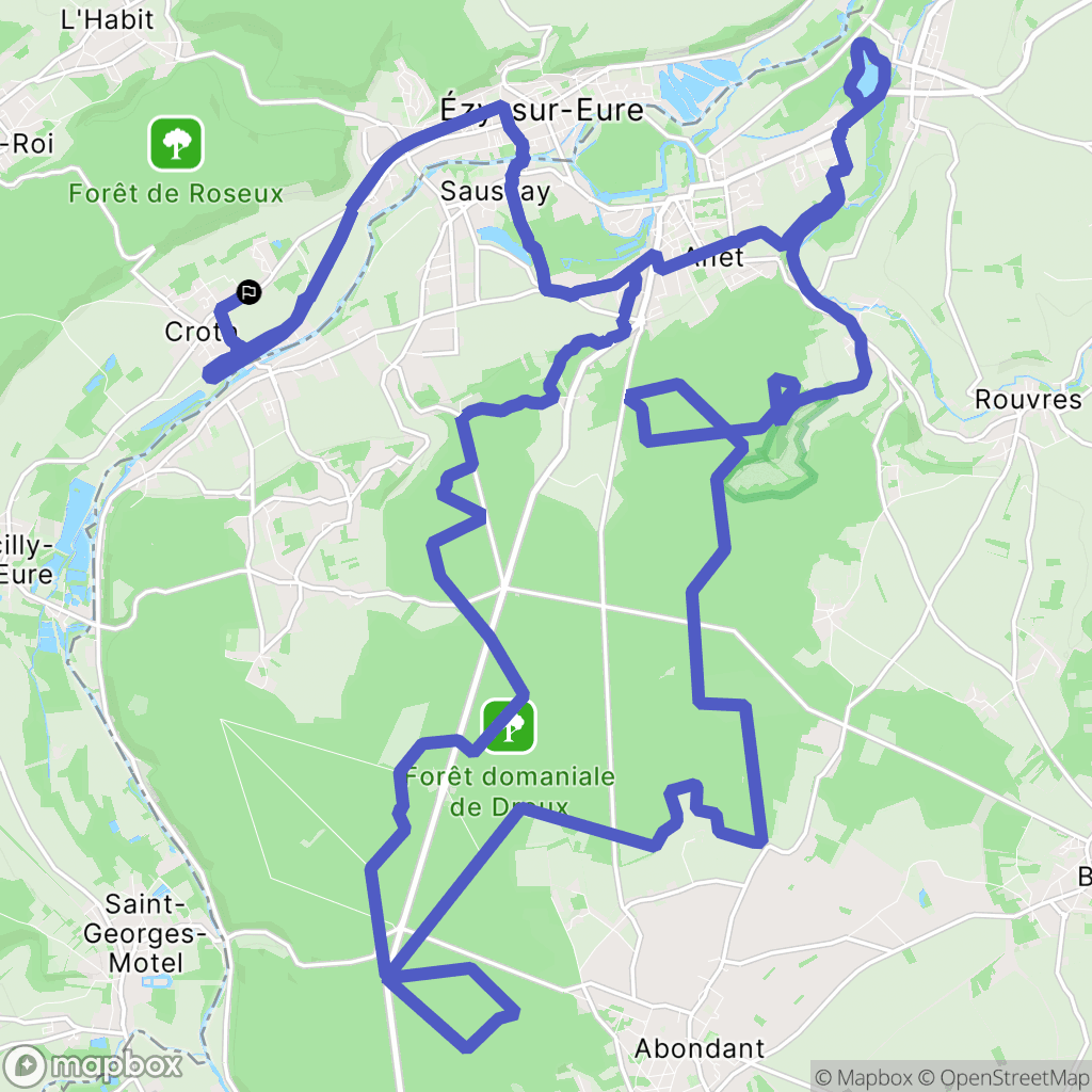 Croth : carte du parcours de randonnée - France