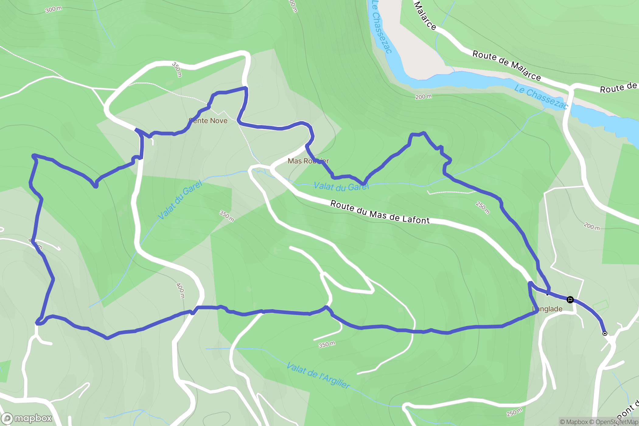 Gravières : carte du parcours de randonnée - France