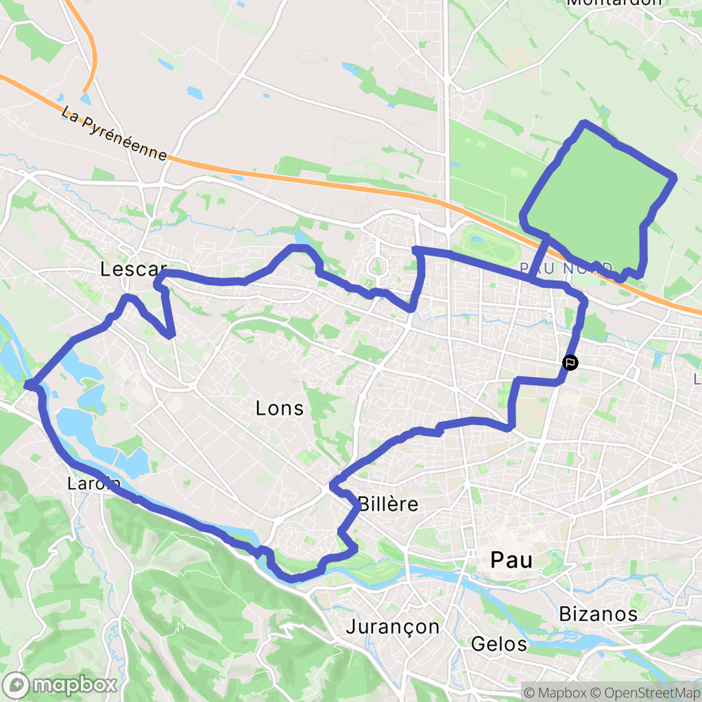 Pau : carte du parcours de randonnée - France