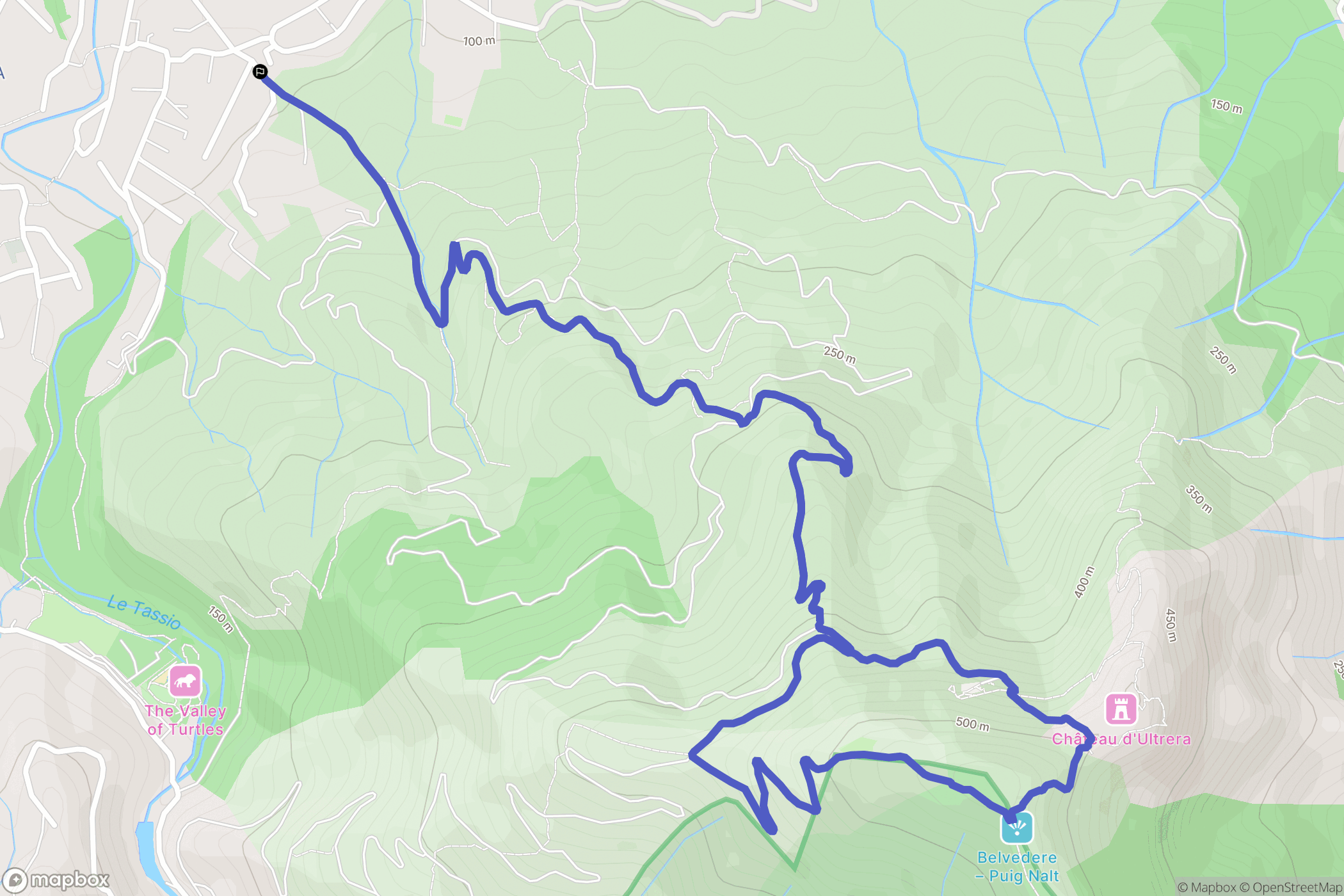 Sorède : carte du parcours de randonnée - France