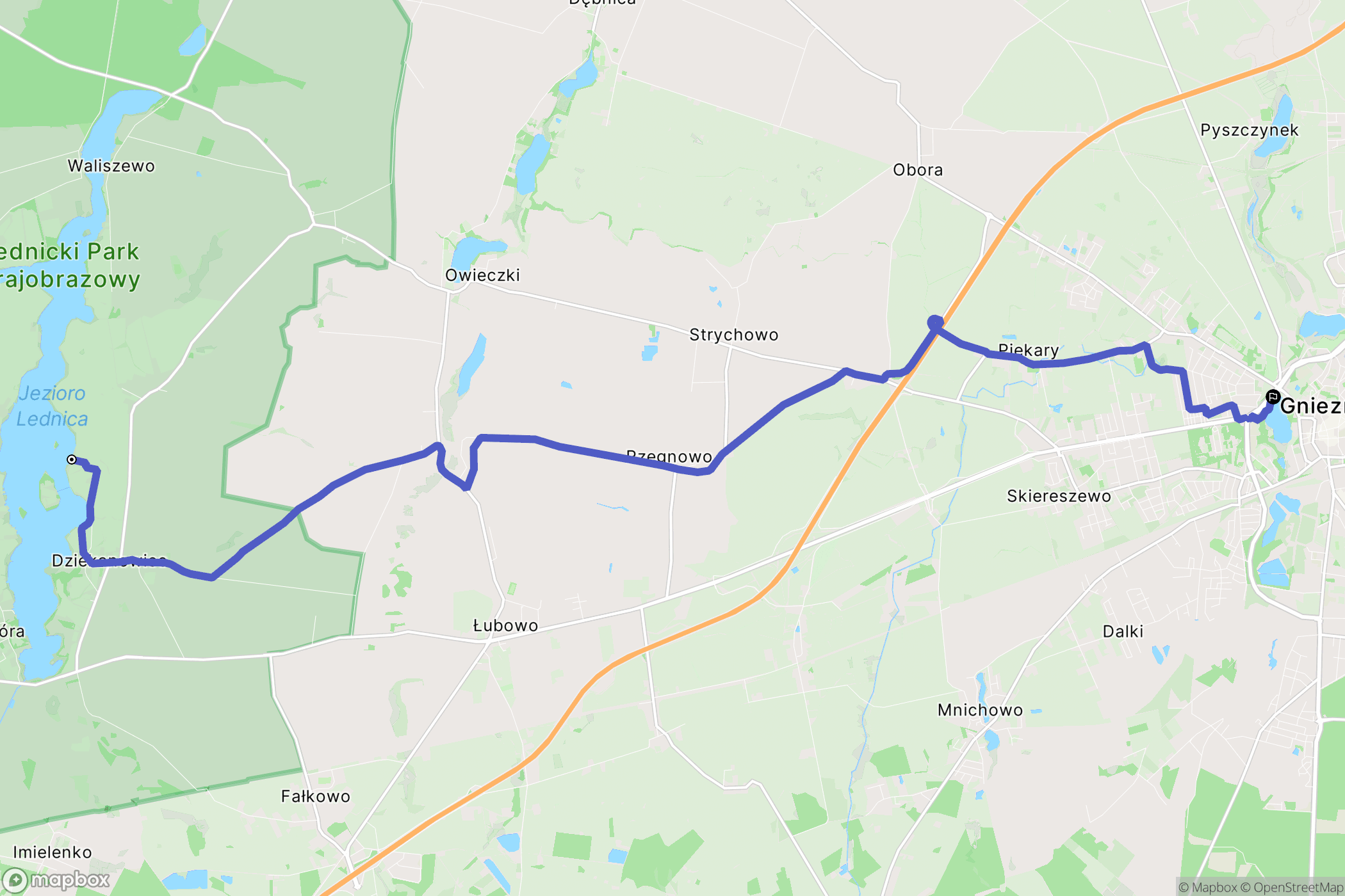 Siemianowo: mapa trasy - Poland