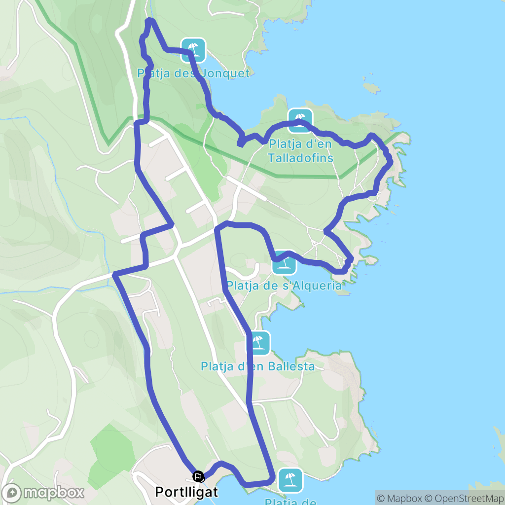 Port Lligat : carte du parcours de randonnée - Spain
