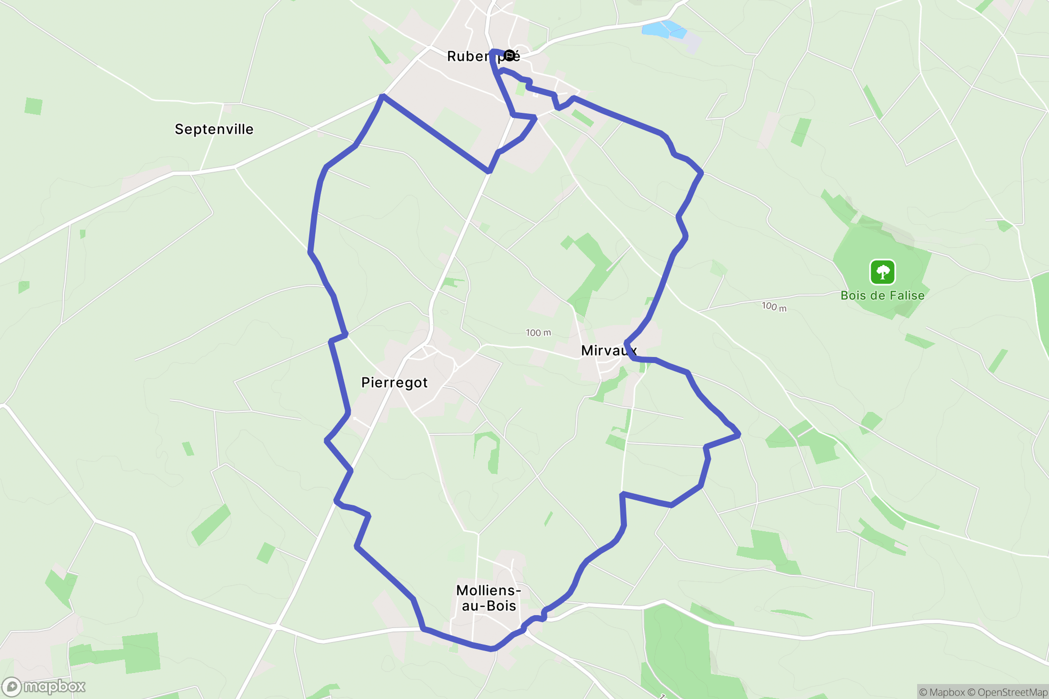 Rubempré : carte du parcours de randonnée - France