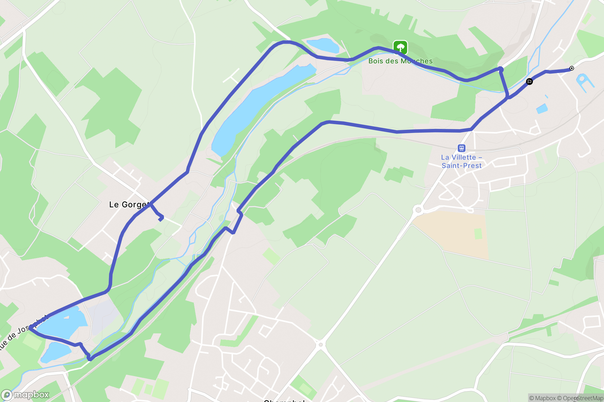 Saint-Prest : carte du parcours de randonnée - France