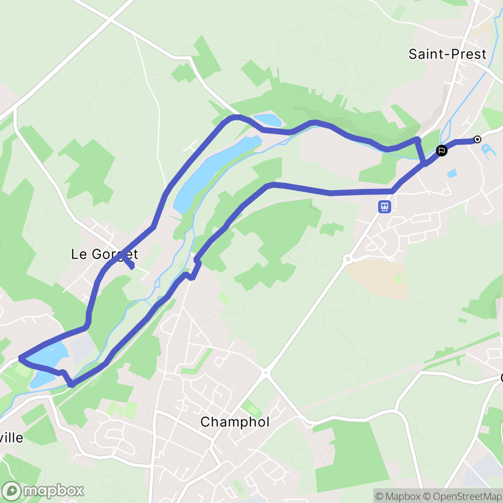 Saint-Prest : carte du parcours de randonnée - France