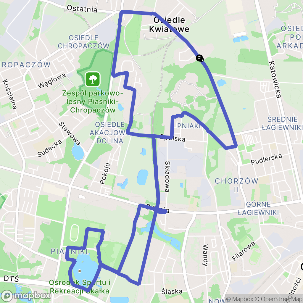 Chorzów: mapa trasy - Poland