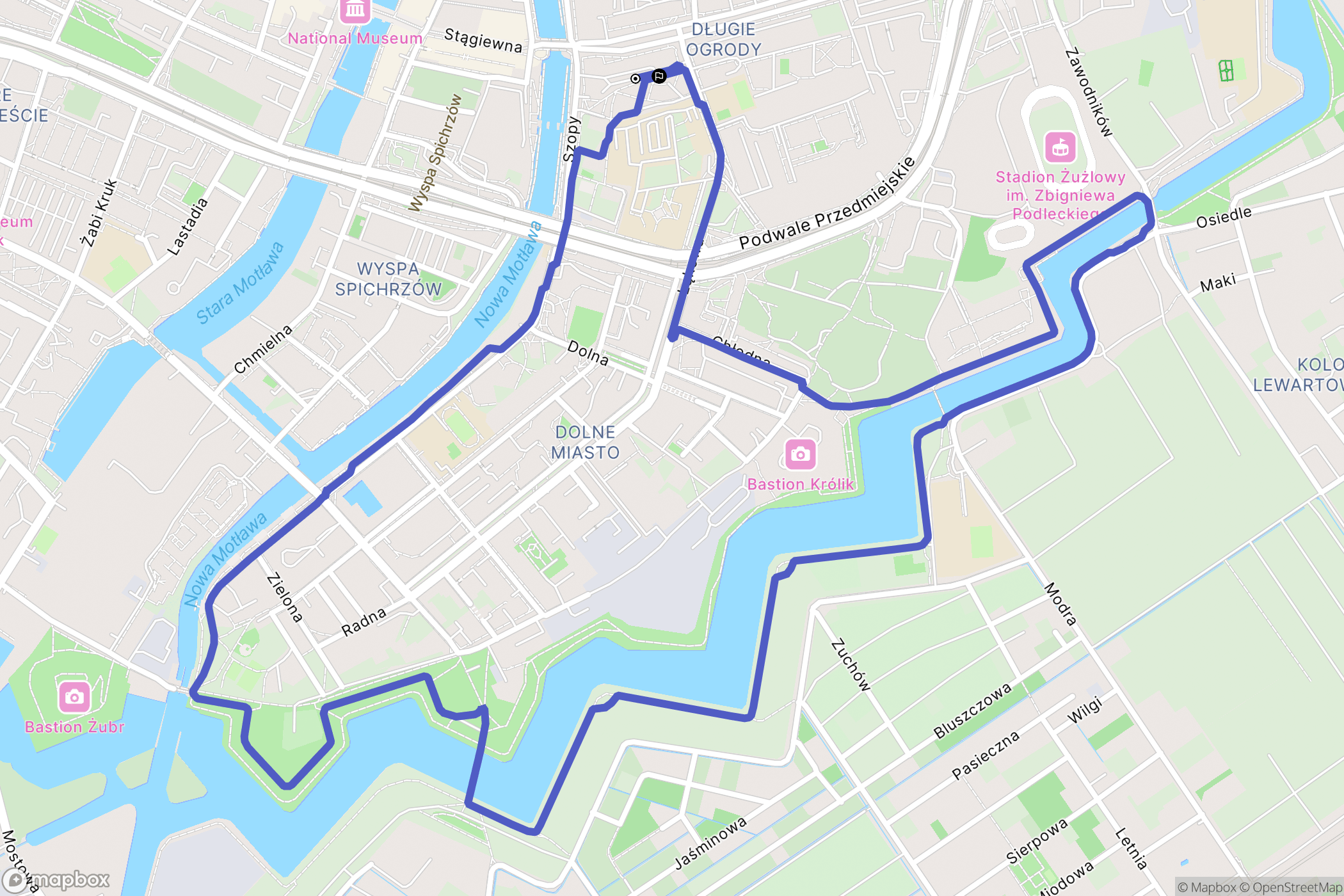 Gdańsk: mapa trasy - Poland