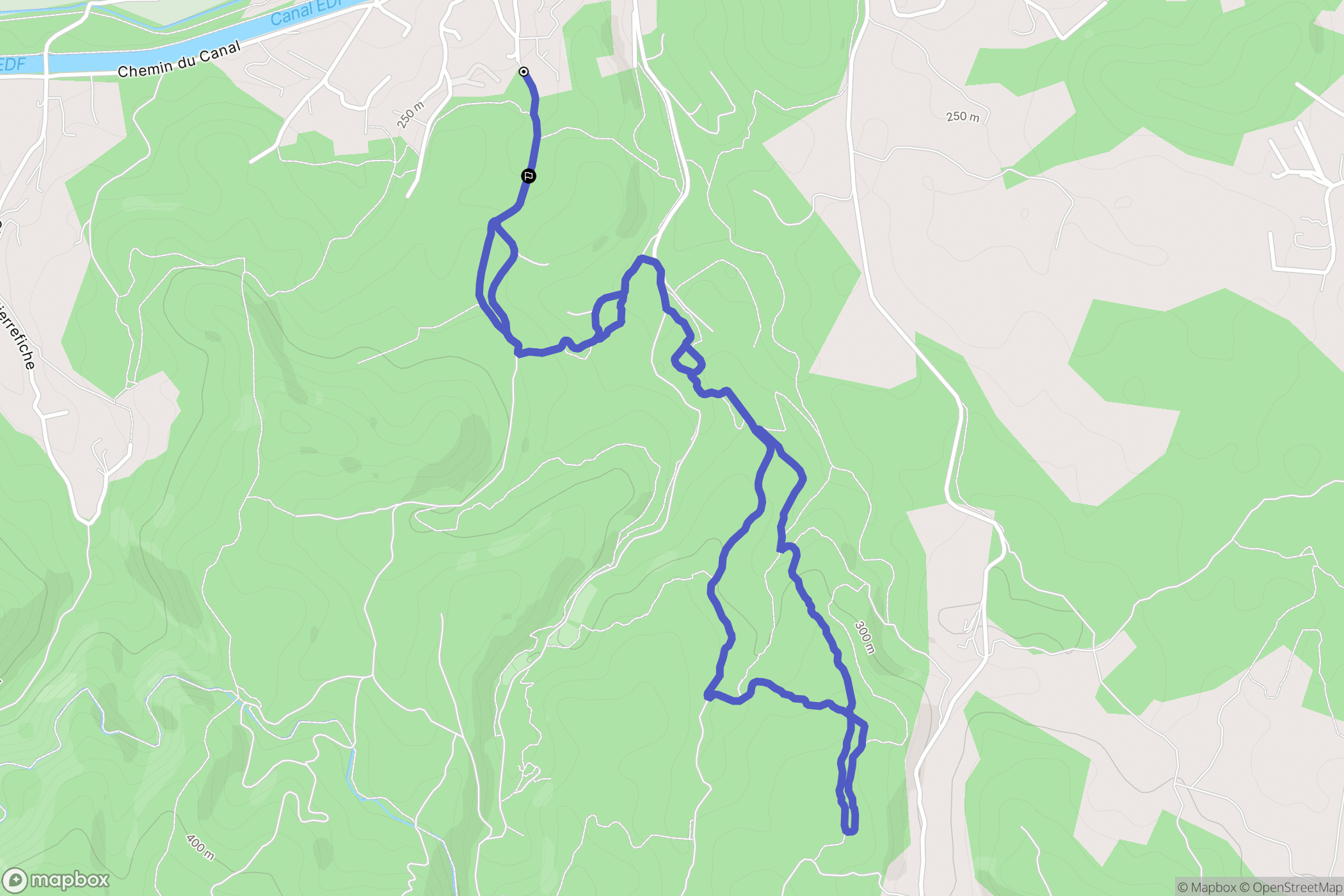 Peyrolles-en-Provence : carte du parcours de randonnée - France