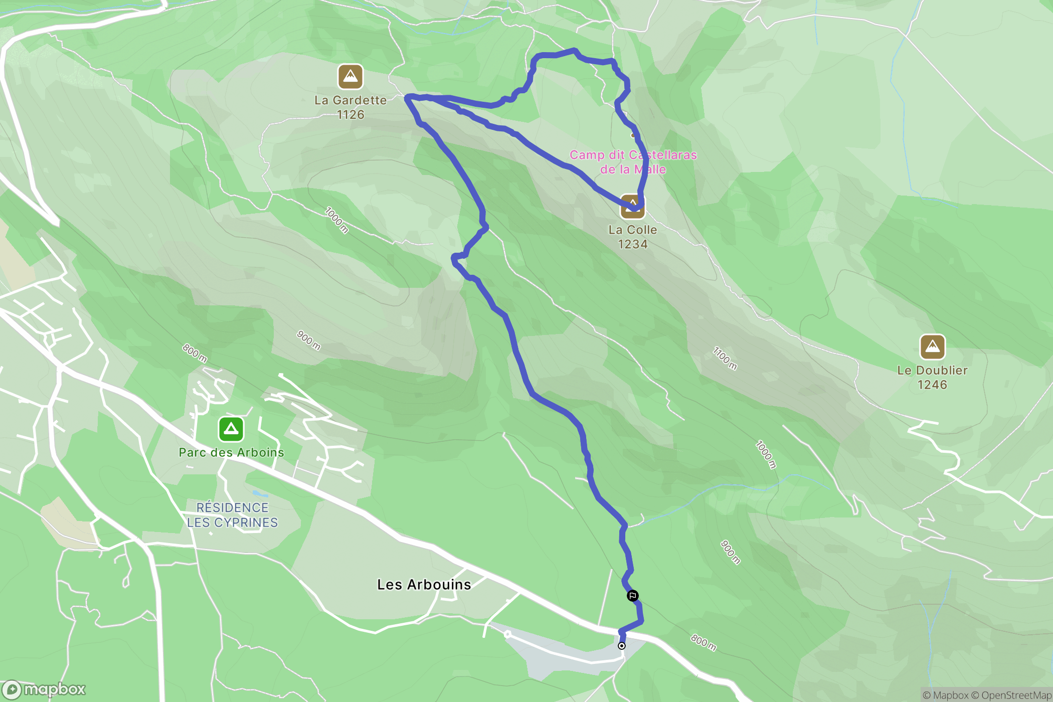 Saint-Vallier-de-Thiey : carte du parcours de randonnée - France