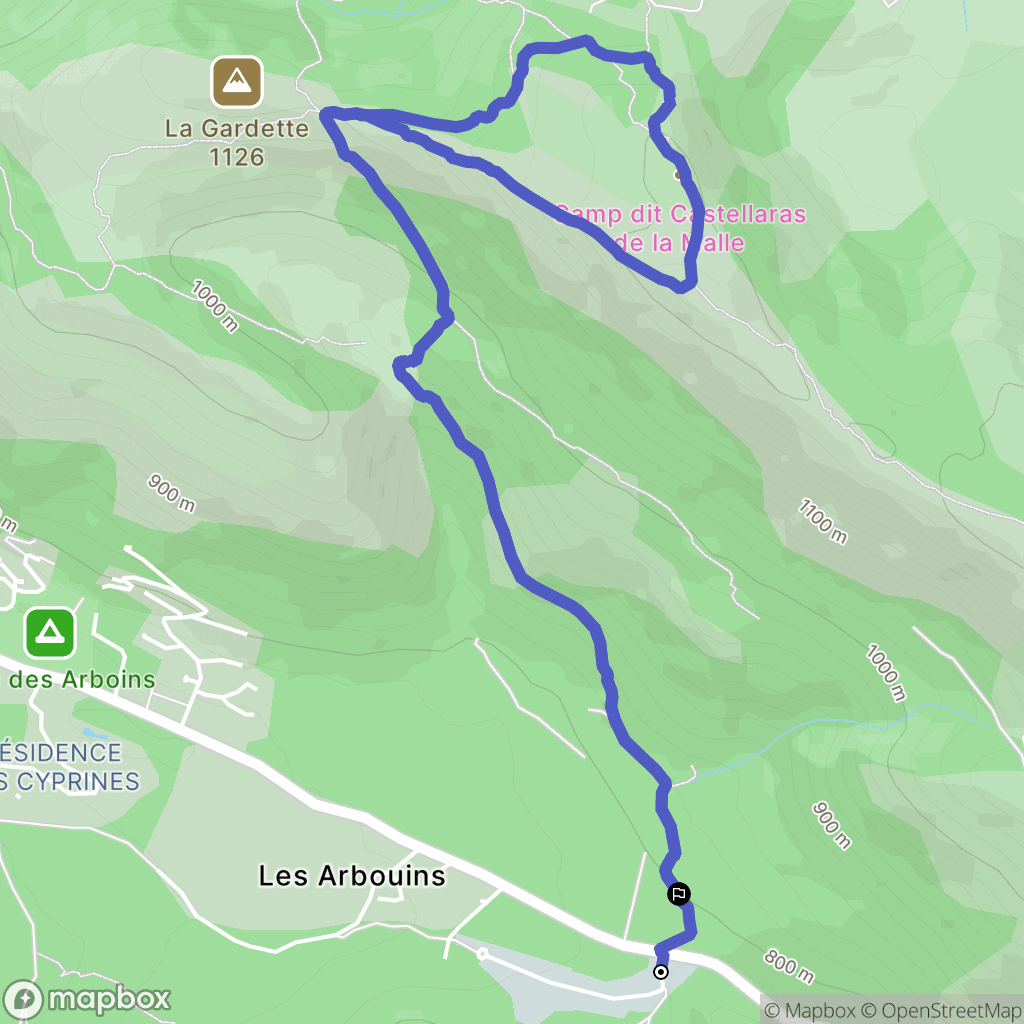 Saint-Vallier-de-Thiey : carte du parcours de randonnée - France