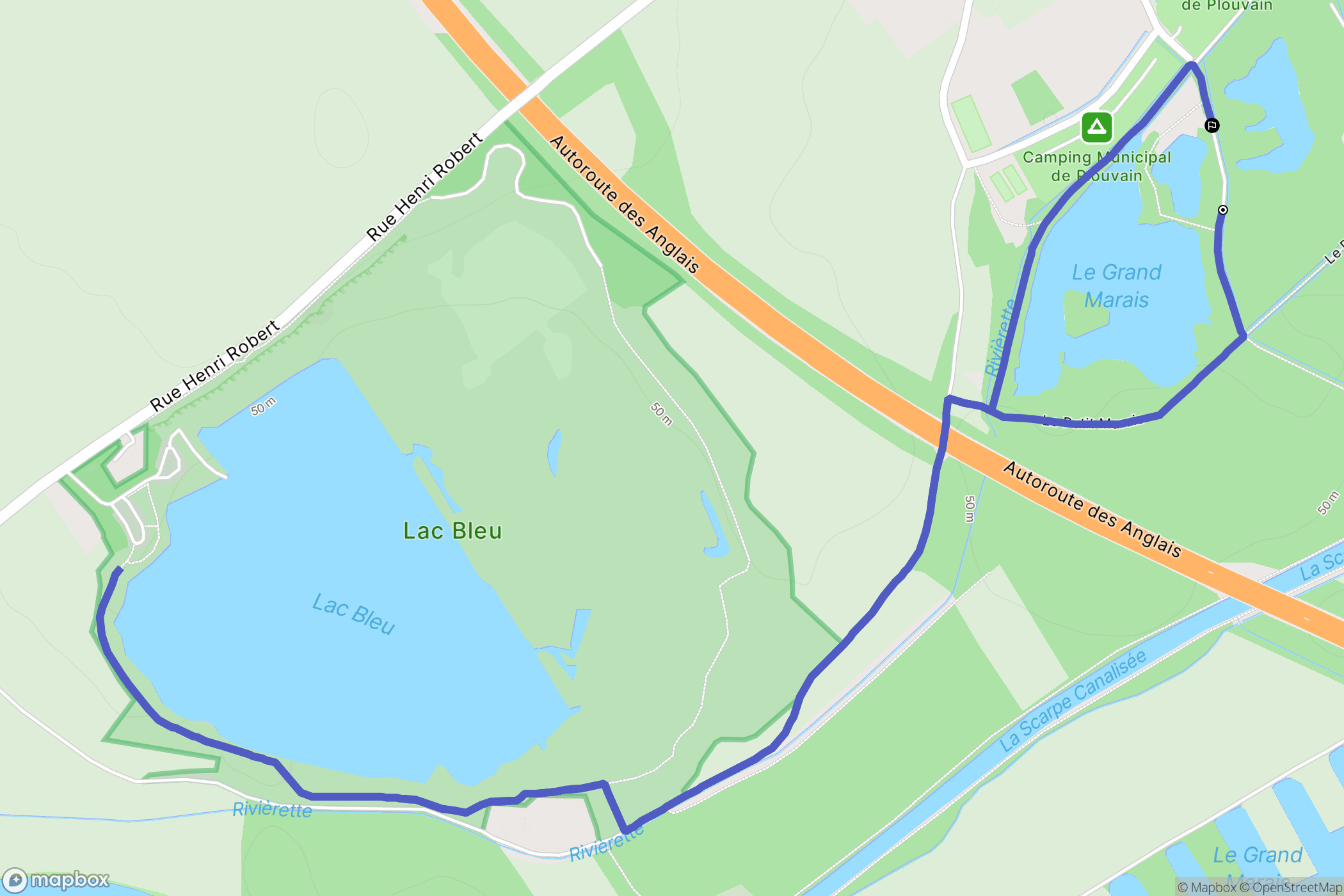 Plouvain : carte du parcours de randonnée - France