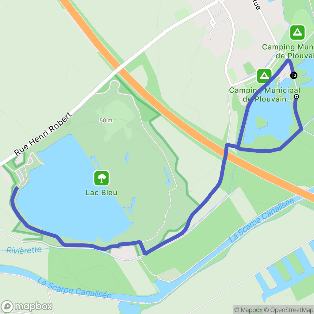 Plouvain : carte du parcours de randonnée - France