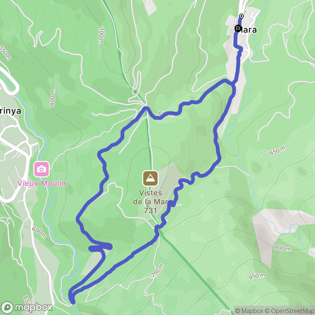 Clara-Villerach : carte du parcours de randonnée - France