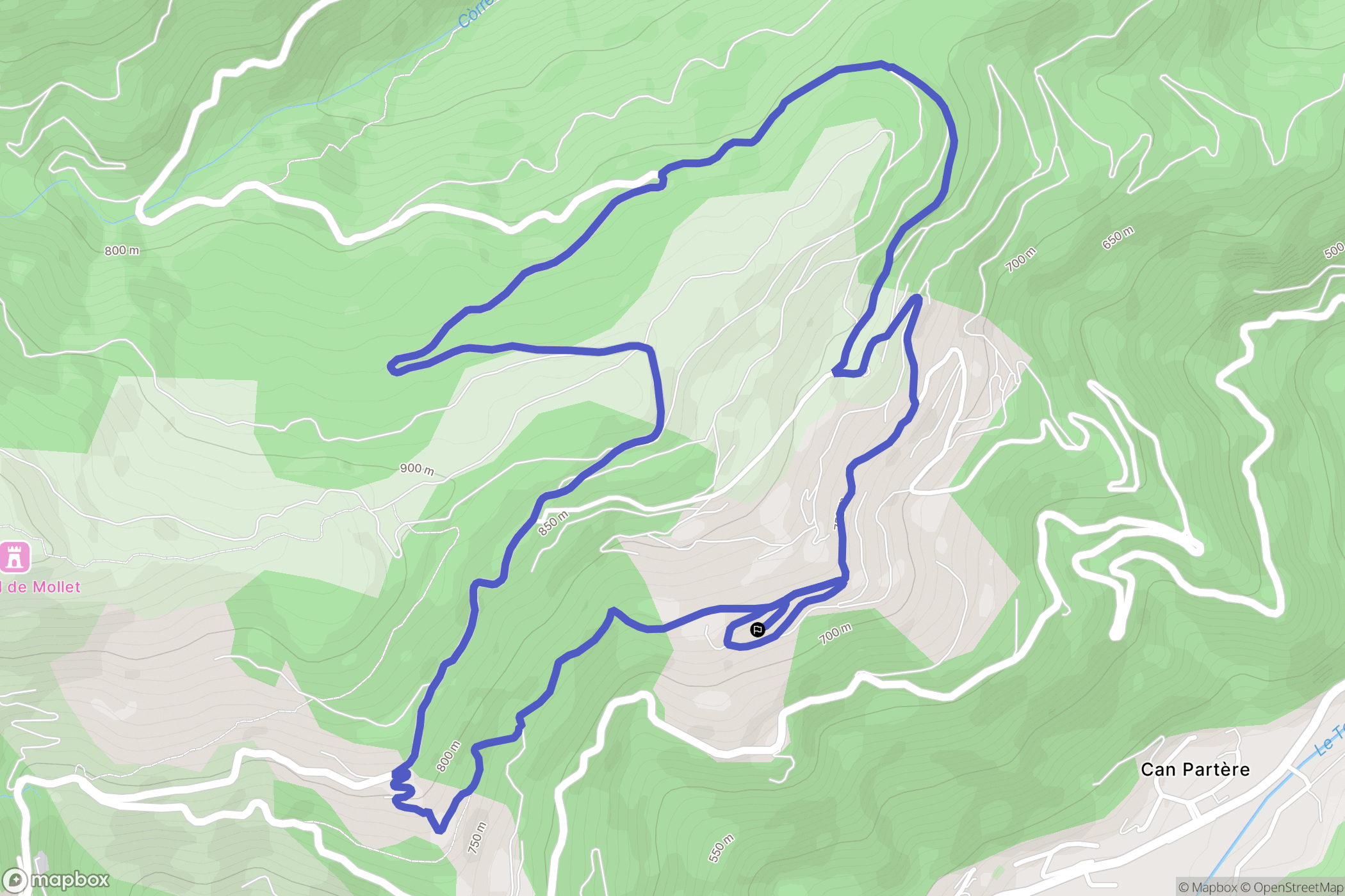 Montferrer : carte du parcours de randonnée - France