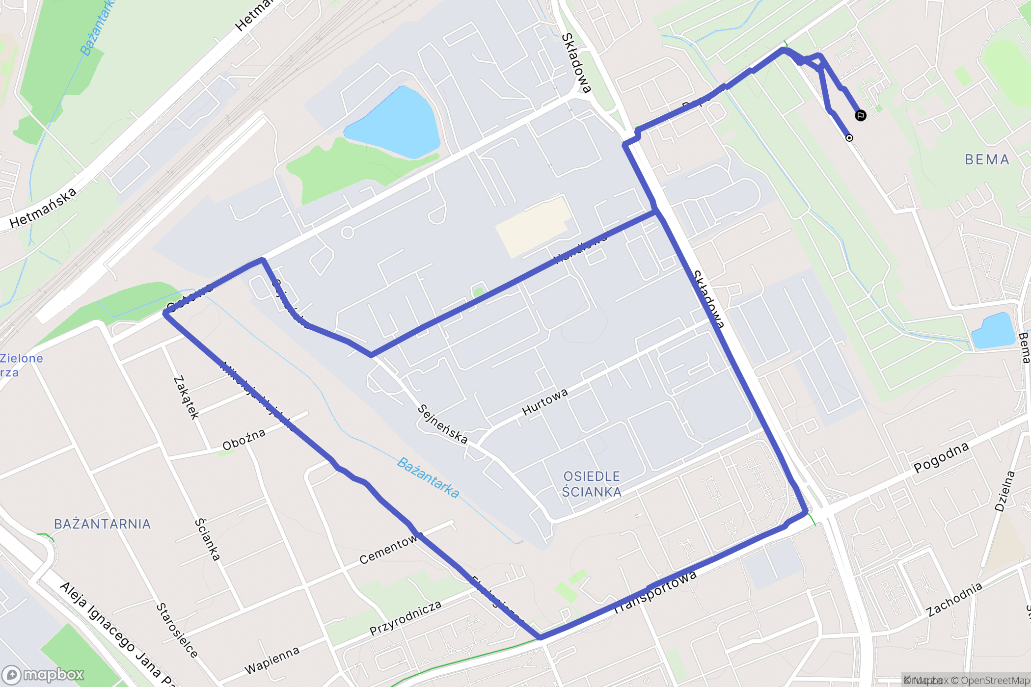 Białystok: mapa trasy - Poland