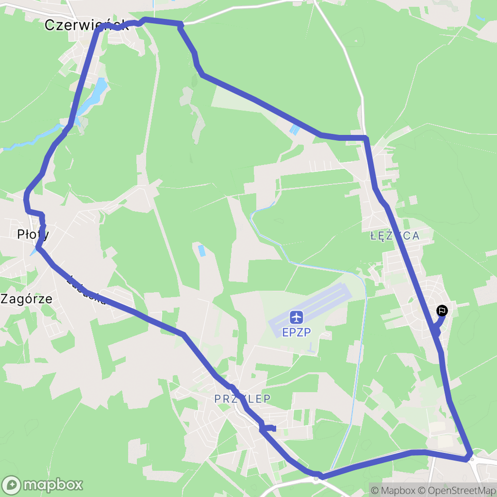 Zielona Góra: mapa trasy - Poland