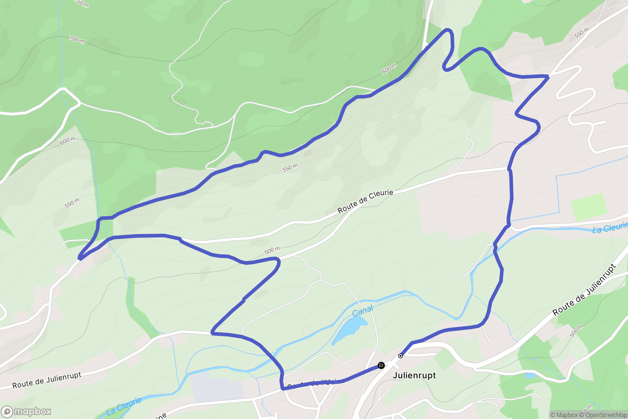 Le Syndicat : carte du parcours de randonnée - France