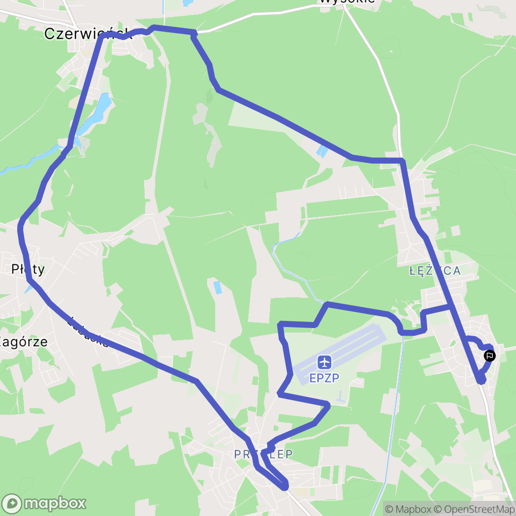 Zielona Góra: mapa trasy - Poland