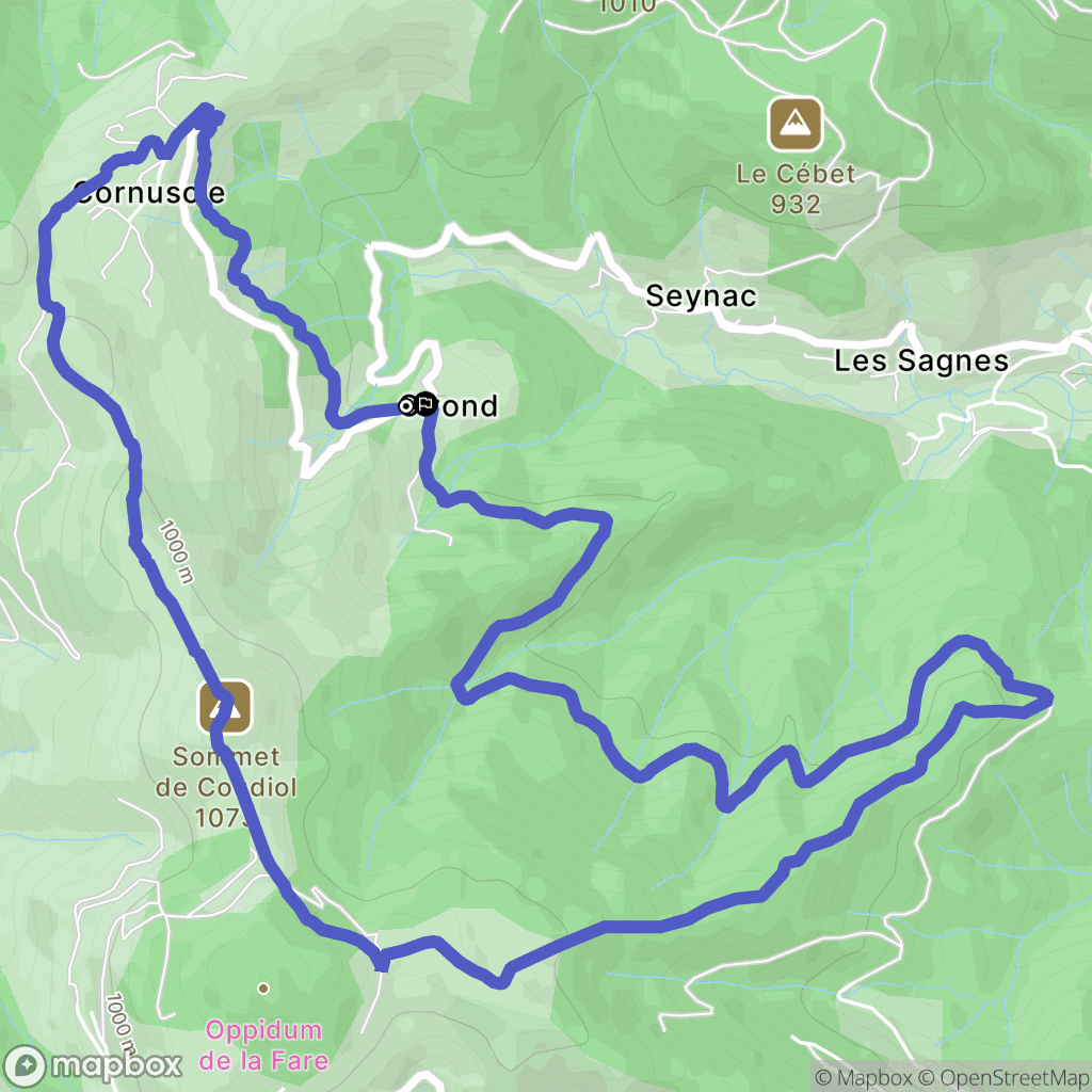 Mariac : carte du parcours de randonnée - France