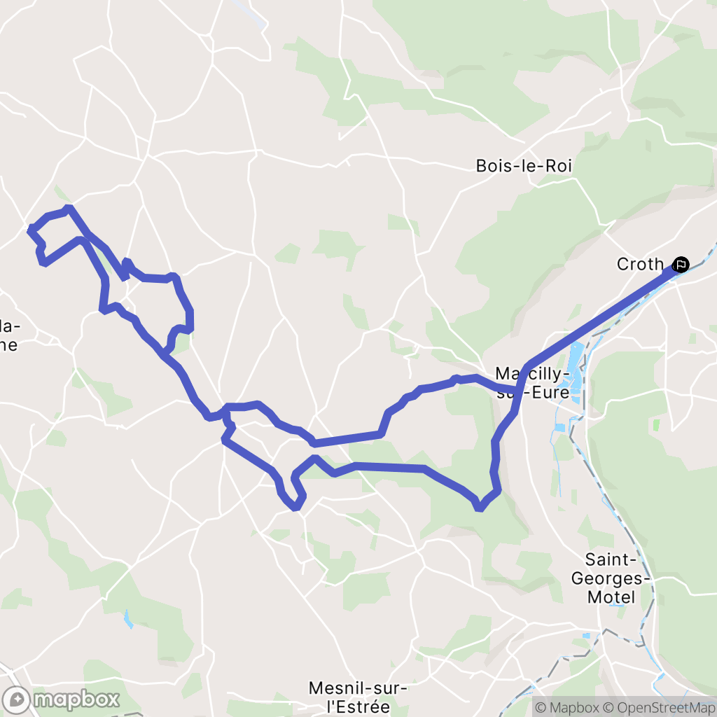 Croth : carte du parcours de randonnée - France
