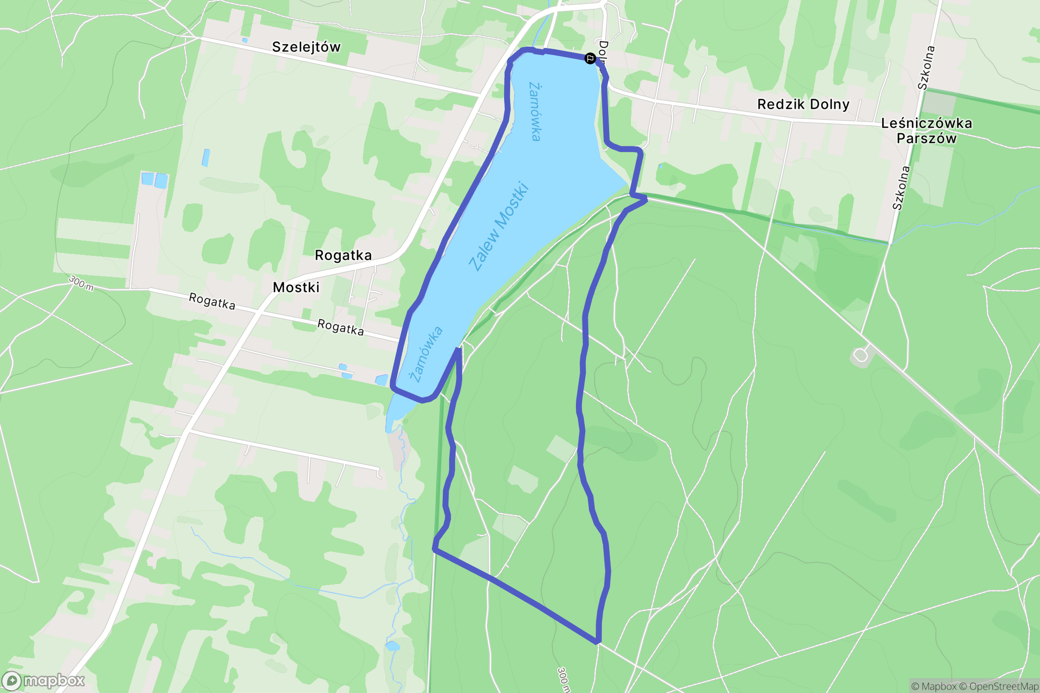 Mostki: mapa trasy - Poland