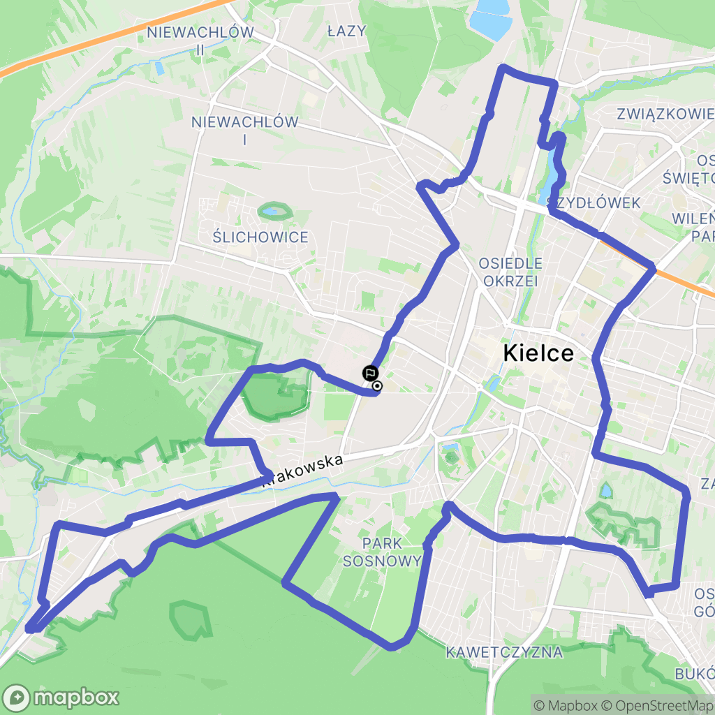 Kielce: mapa trasy - Poland