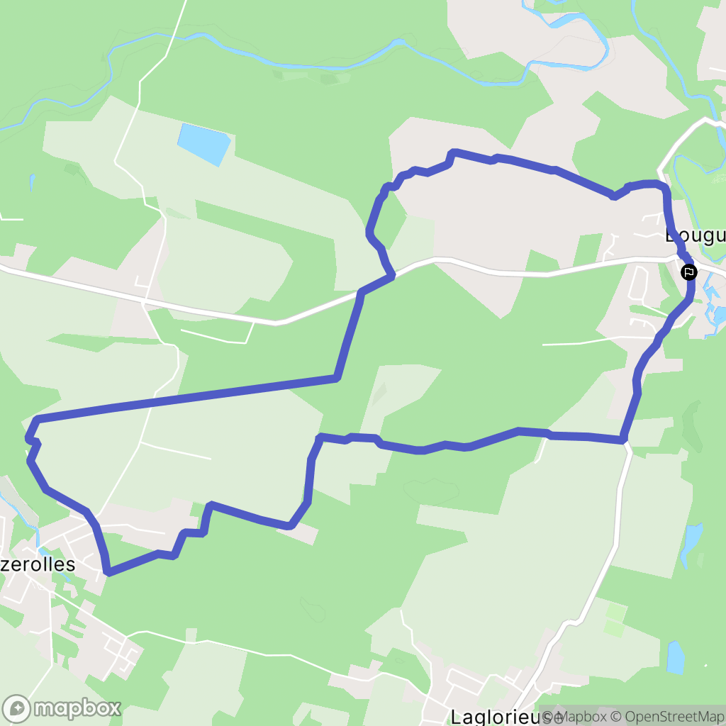 Bougue : carte du parcours de randonnée - France