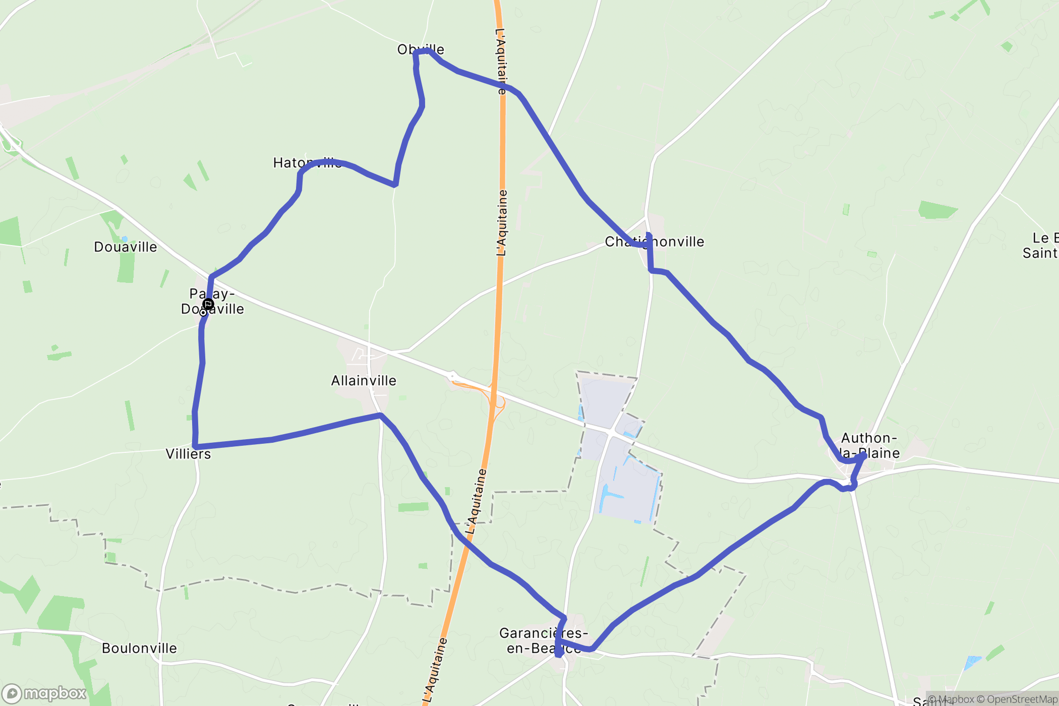 Paray-Douaville : carte du parcours de randonnée - France