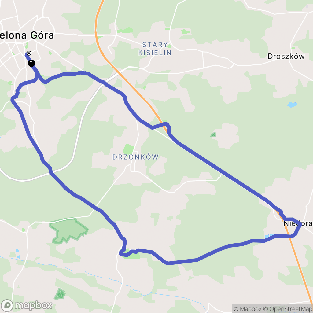 Zielona Góra: mapa trasy - Poland