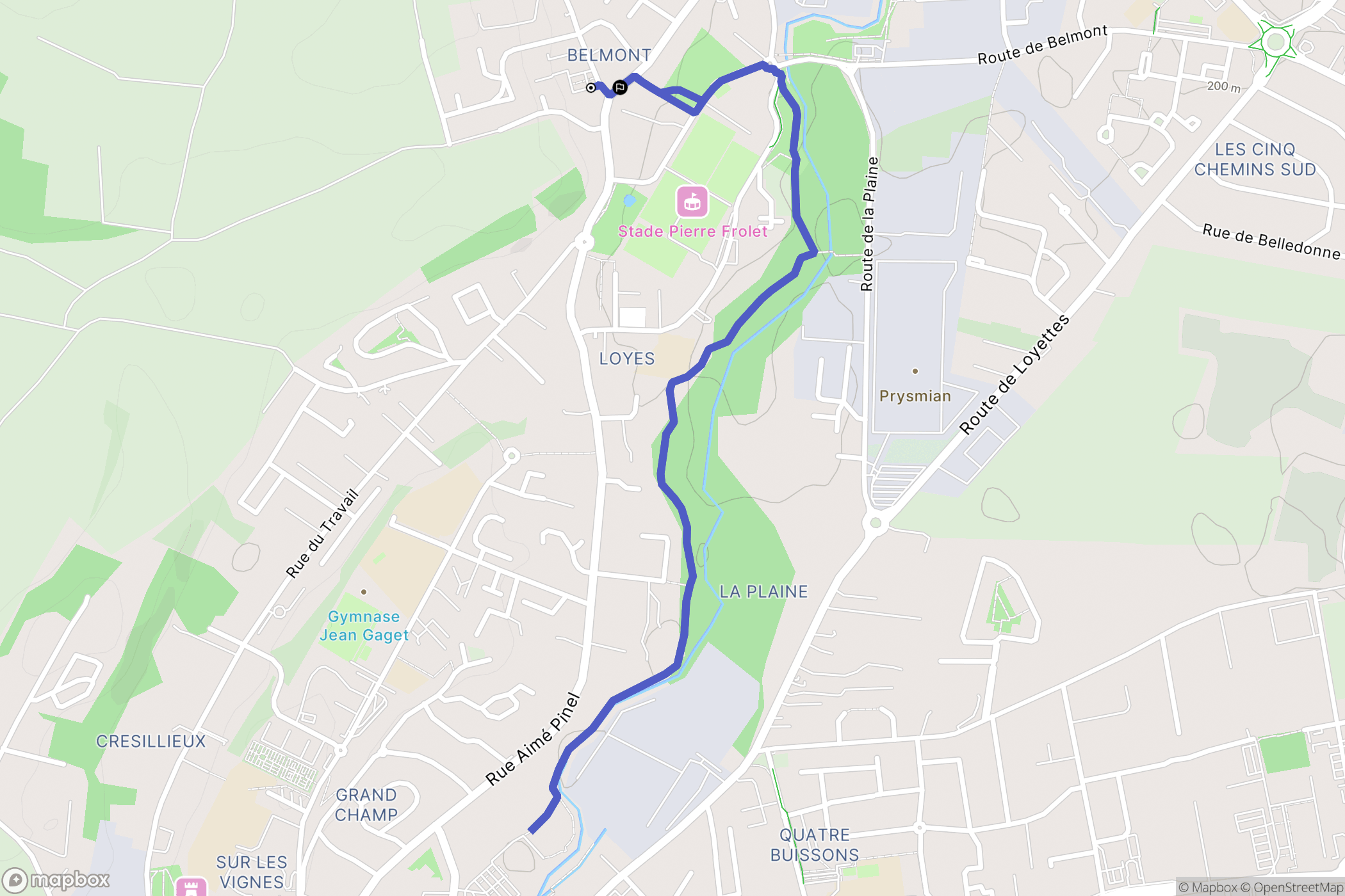 Chavanoz : carte du parcours de randonnée - France