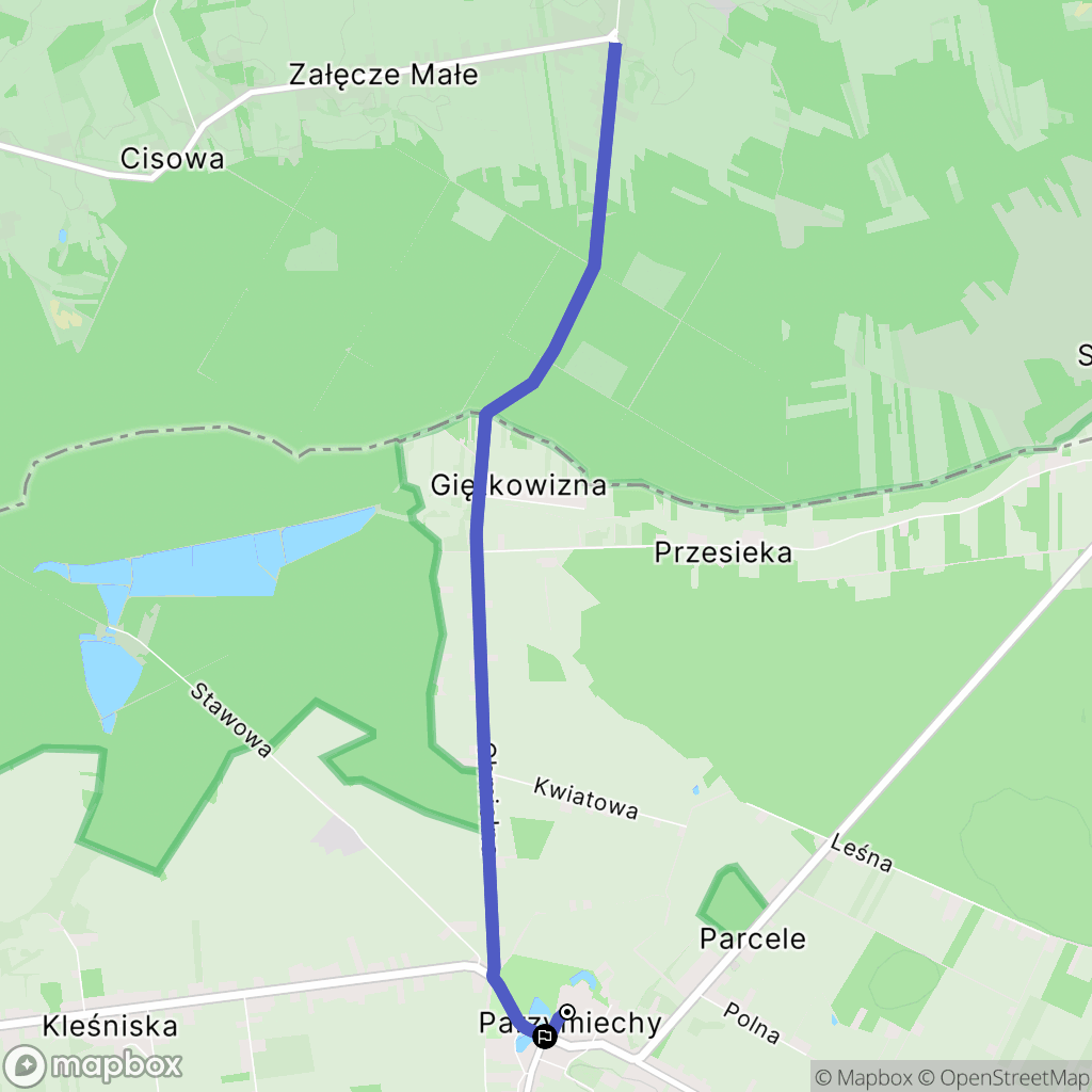 Parzymiechy: mapa trasy - Poland