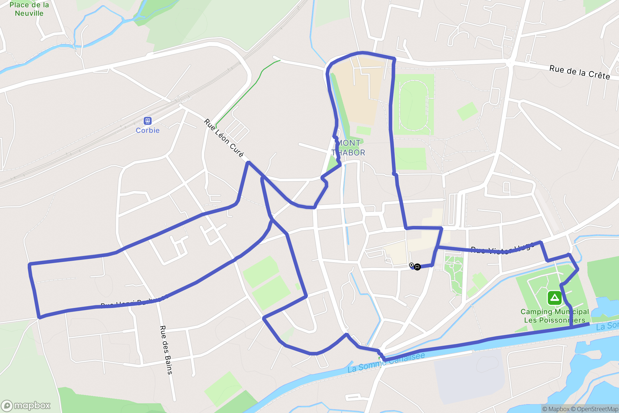 Corbie : carte du parcours de randonnée - France