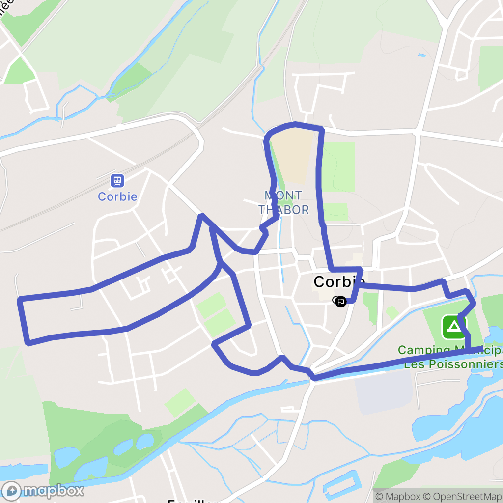 Corbie : carte du parcours de randonnée - France