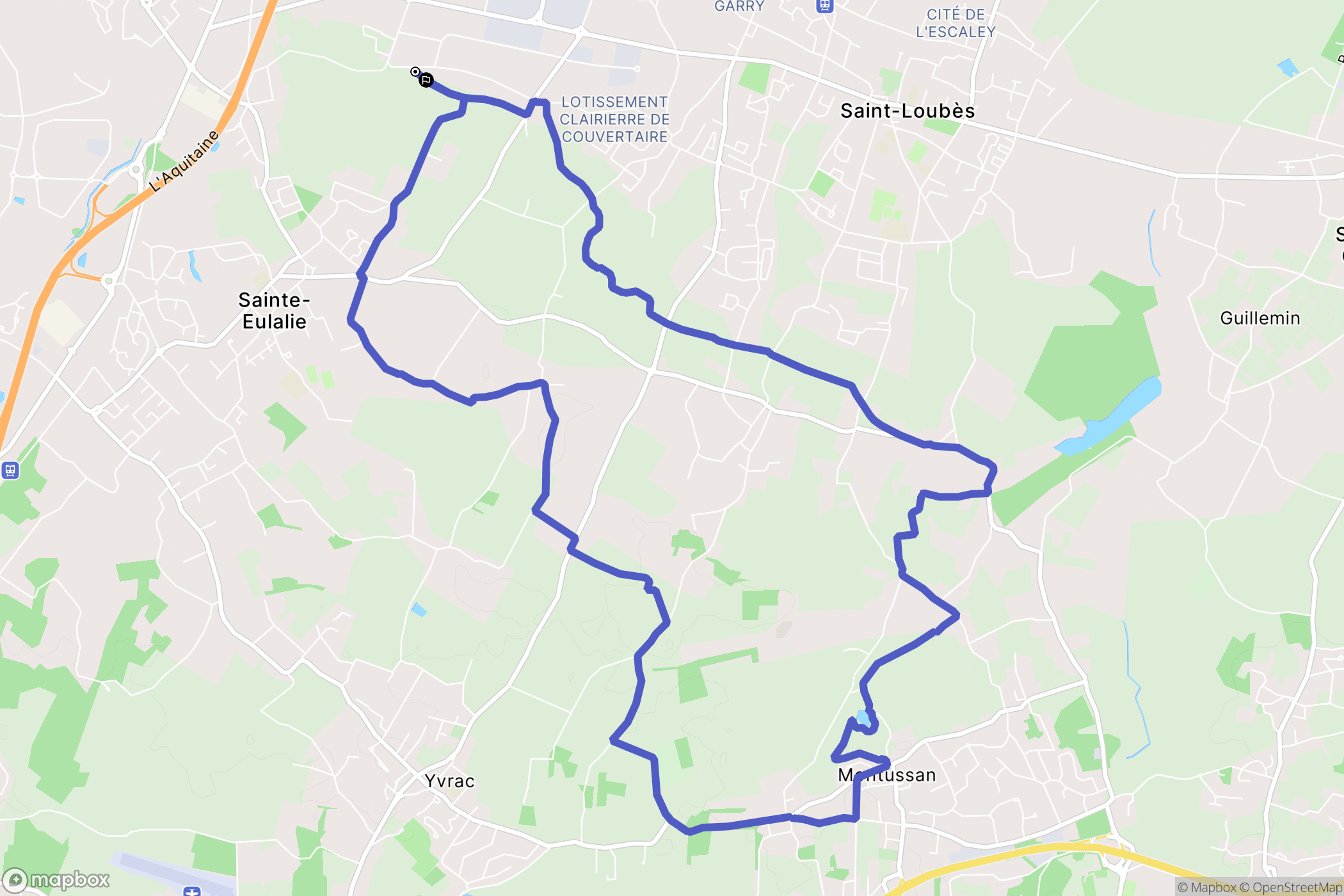 Saint-Loubès : carte du parcours de randonnée - France