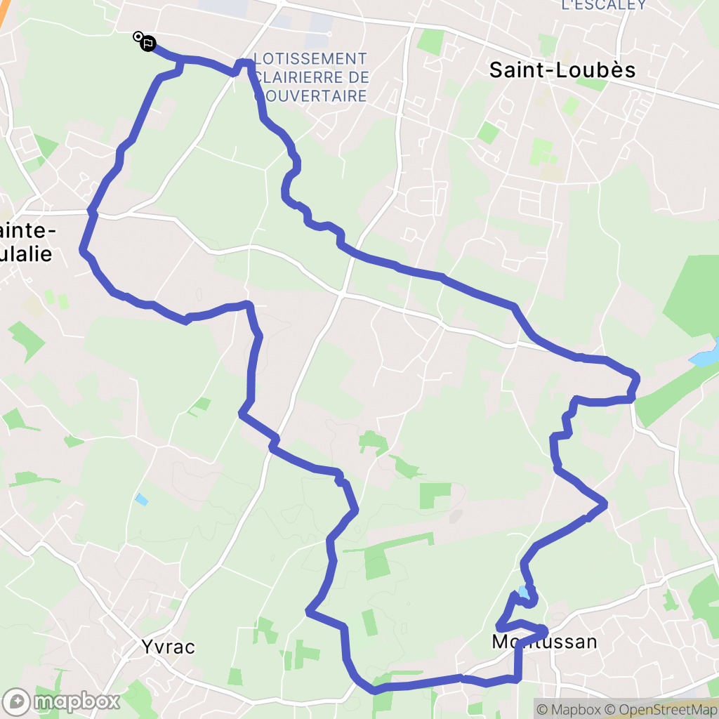Saint-Loubès : carte du parcours de randonnée - France