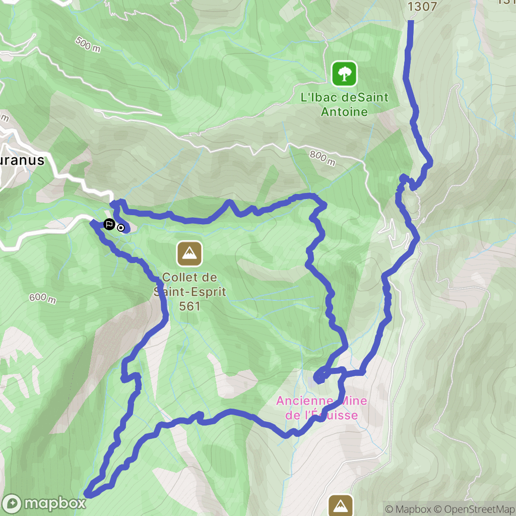 Duranus : carte du parcours de randonnée - France