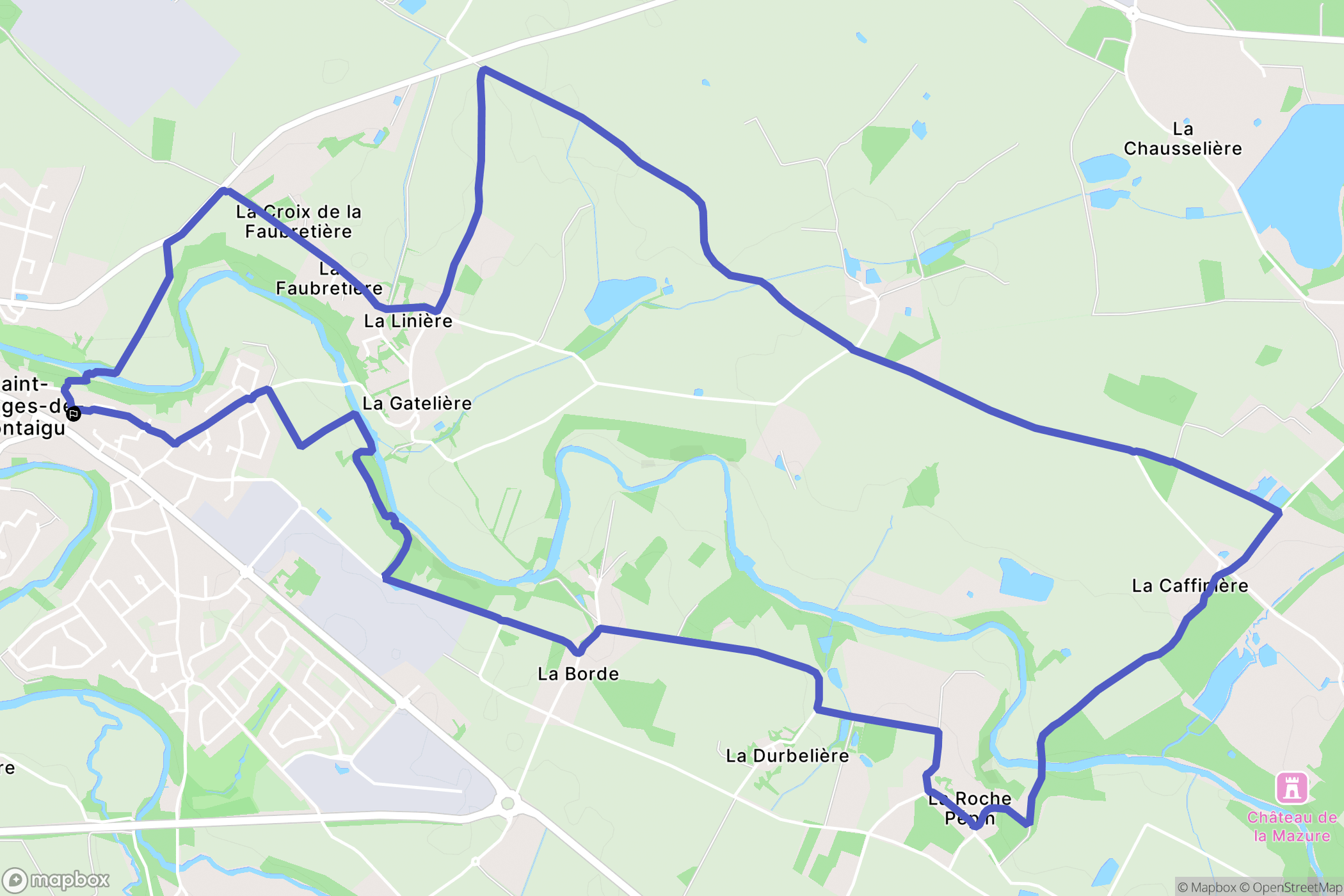 Montaigu-Vendée : carte du parcours de randonnée - France