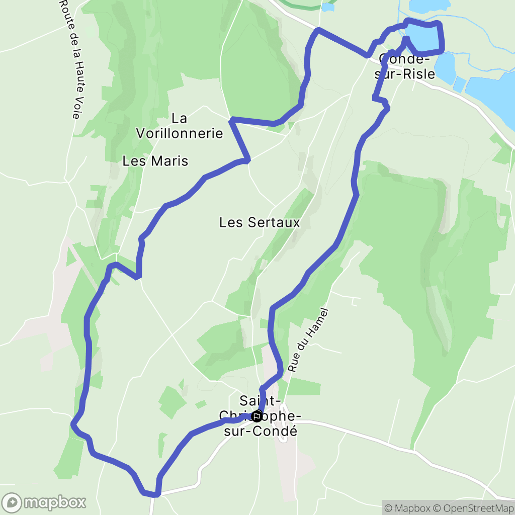 Saint-Christophe-sur-Condé : carte du parcours de randonnée - France
