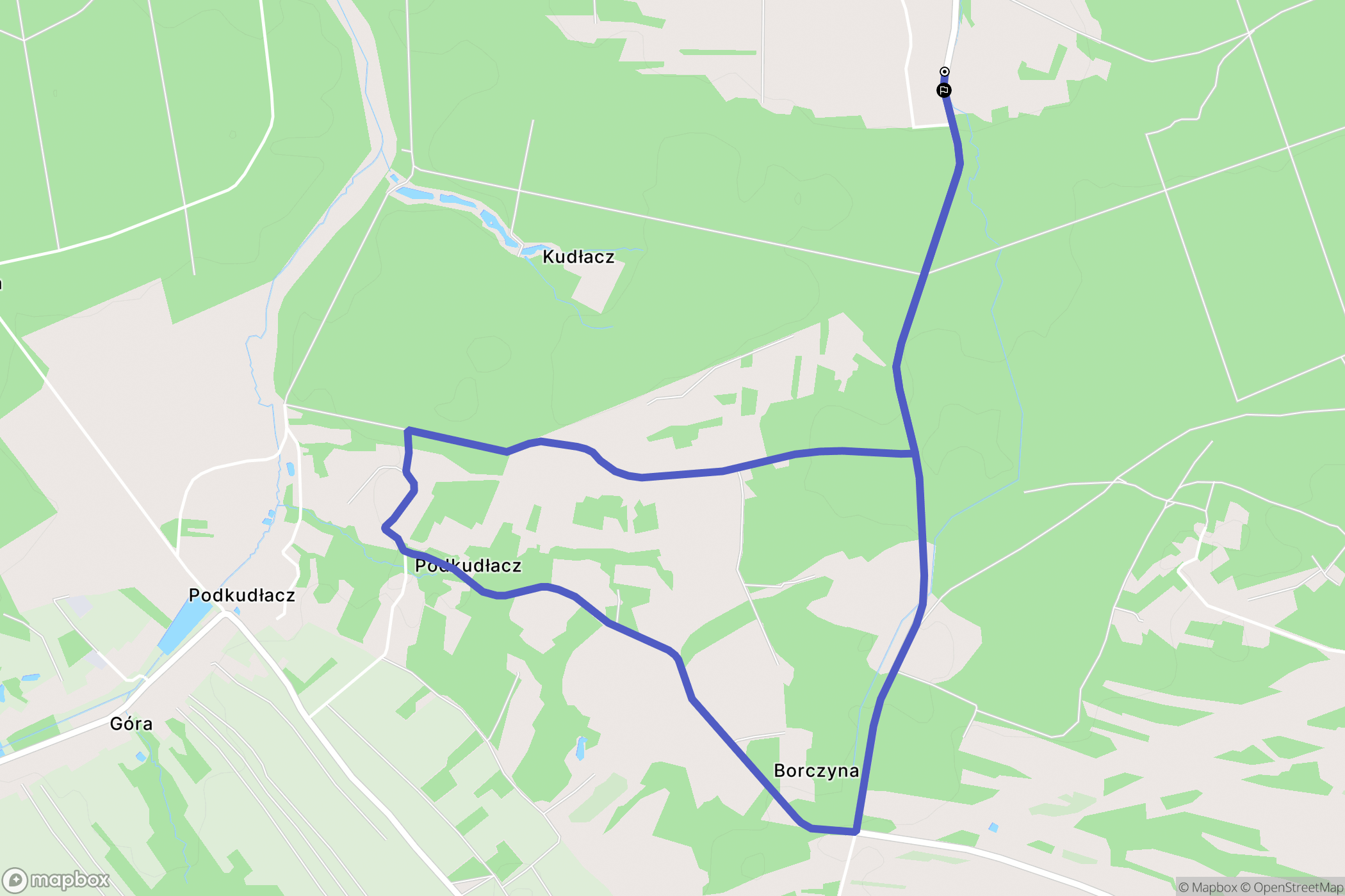 Brzóza Królewska: mapa trasy - Poland