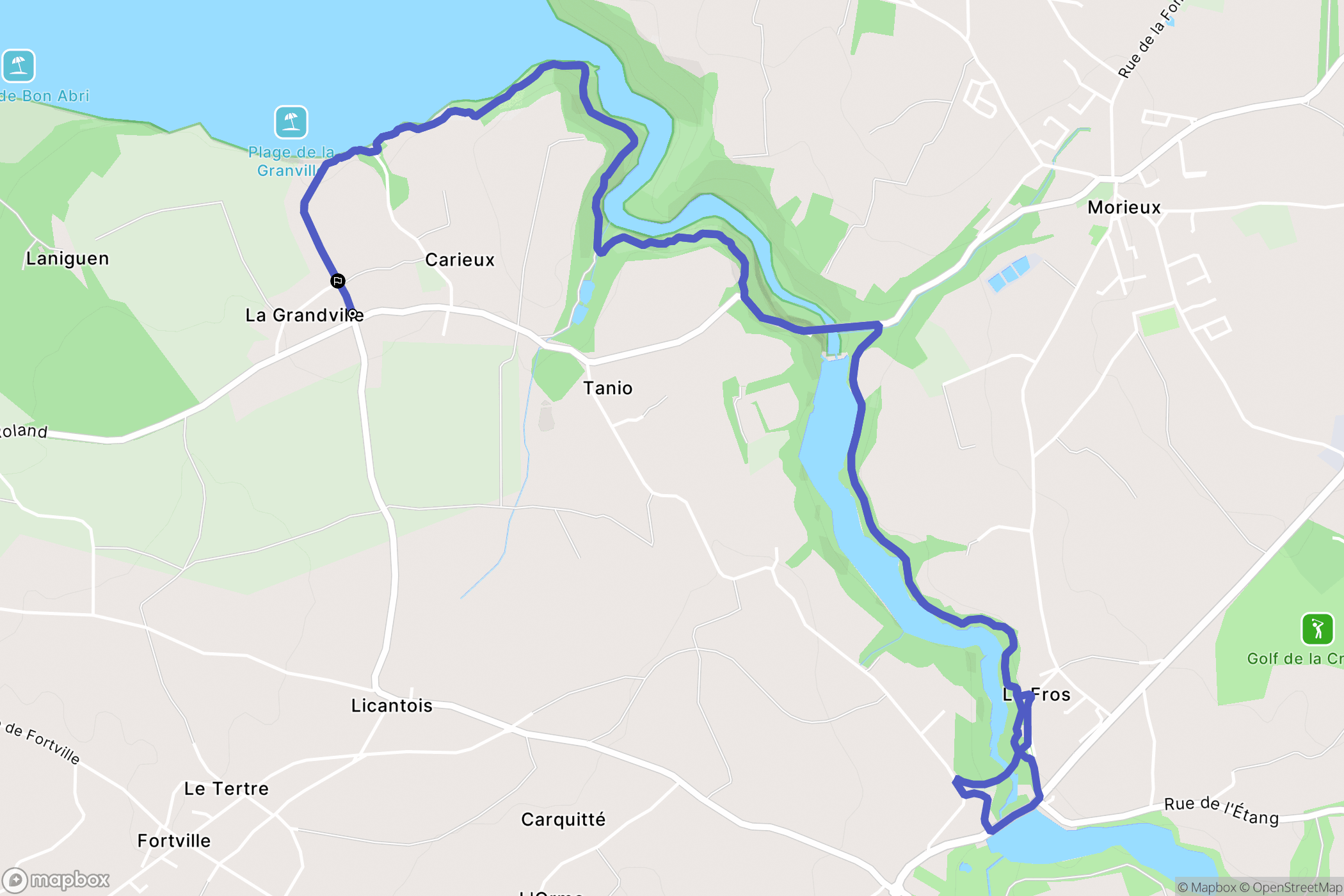 Hillion : carte du parcours de randonnée - France