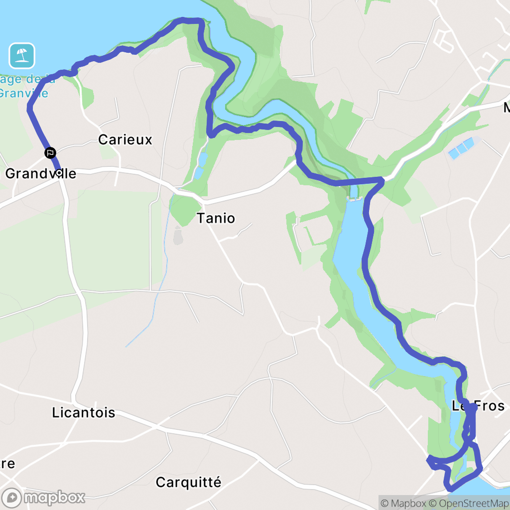 Hillion : carte du parcours de randonnée - France