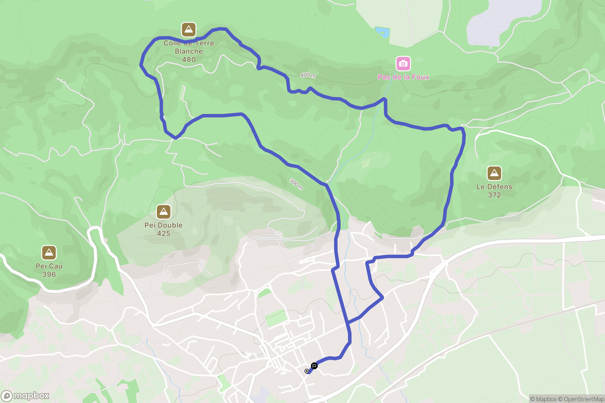 Puget-Ville : carte du parcours de randonnée - France