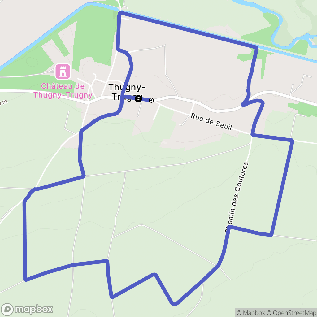 Thugny-Trugny : carte du parcours de randonnée - France
