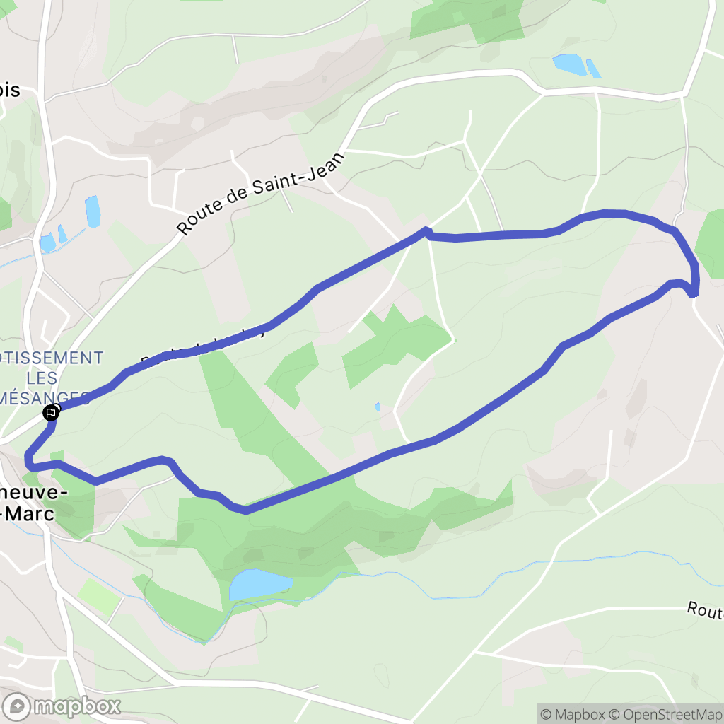 Villeneuve-de-Marc : carte du parcours de randonnée - France