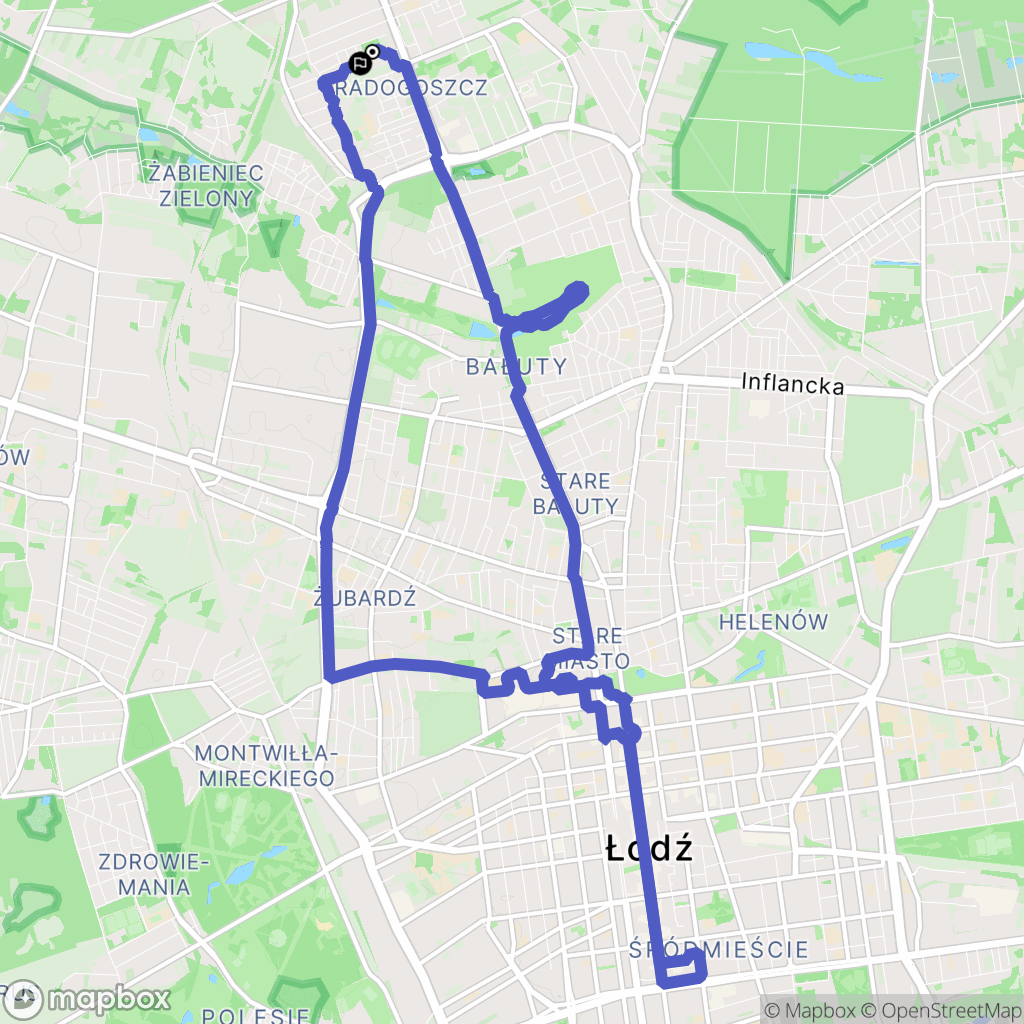 Łódź: mapa trasy - Poland