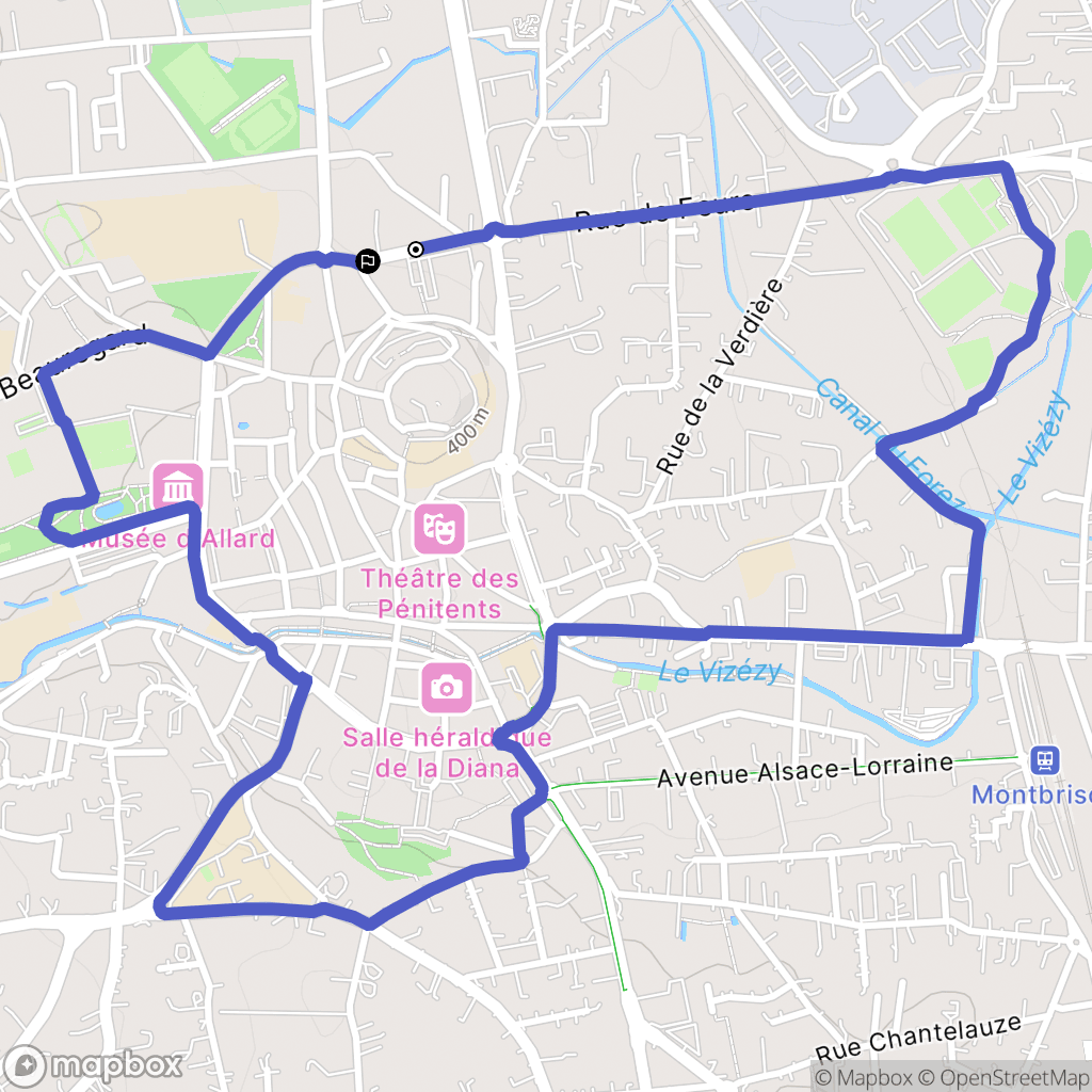 Montbrison : carte du parcours de randonnée - France