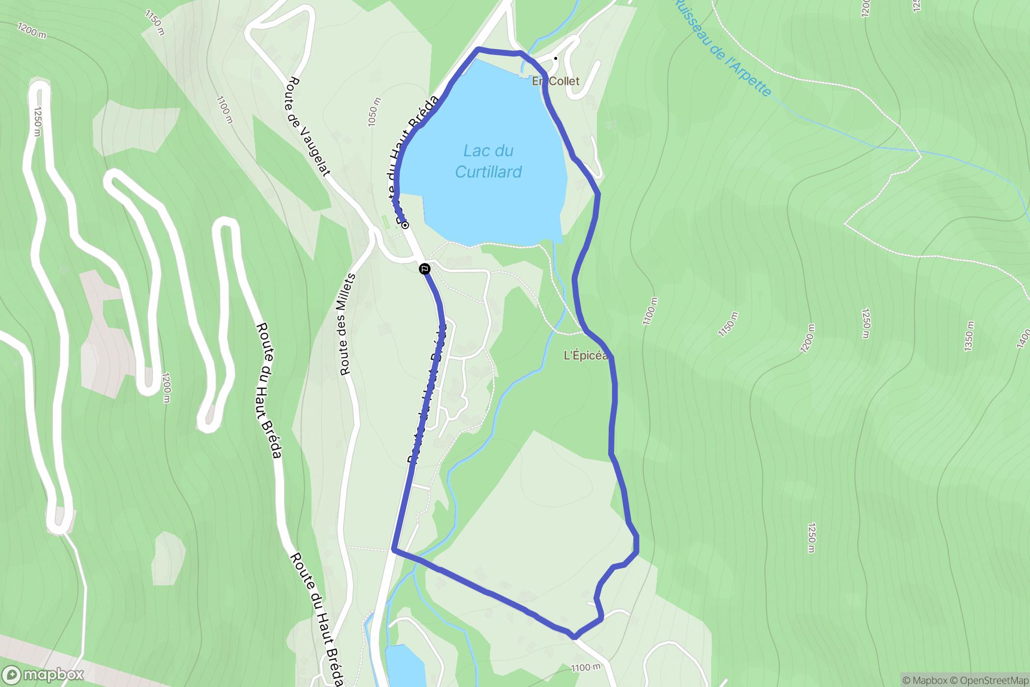 Le Haut-Bréda : carte du parcours de randonnée - France